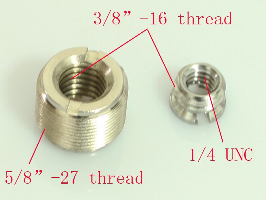 Camera Licht Pole Connector Microfoon Schroef 1/4 "Female Naar 3/8" mannelijk en 3/8 "female naar 5/8" mannelijke