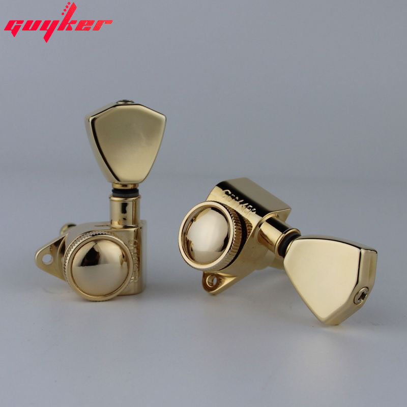 GUYKER 3R3L Tuners Guitar Models Rear lock string Electric Guitar Machine Heads Trapezium Button Gold