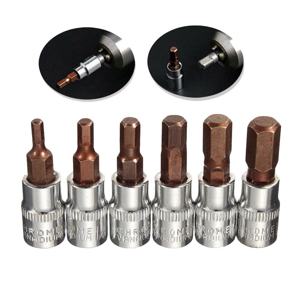 1Pc 1/4 Inch Drive Hex Bit Sockets Set Inbussleutel Ratchet Drive Adapter Dopsleutel Auto Handgereedschap H3 h4 H5 H6 H7 H8 Hand Tool