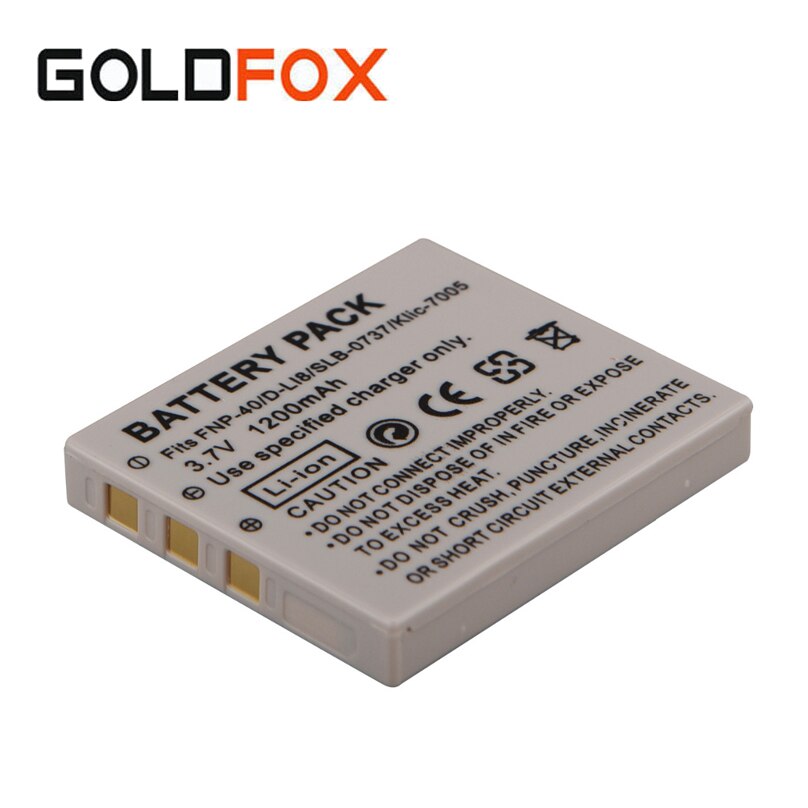 NP-40 FNP40 KLIC-7005 K7005 Li-ion batterie 1200 mAh Caméra Remplacement Rechargeable batteria DLI-102 D-LI8 D-Li85 D-LI8 SLB-0737