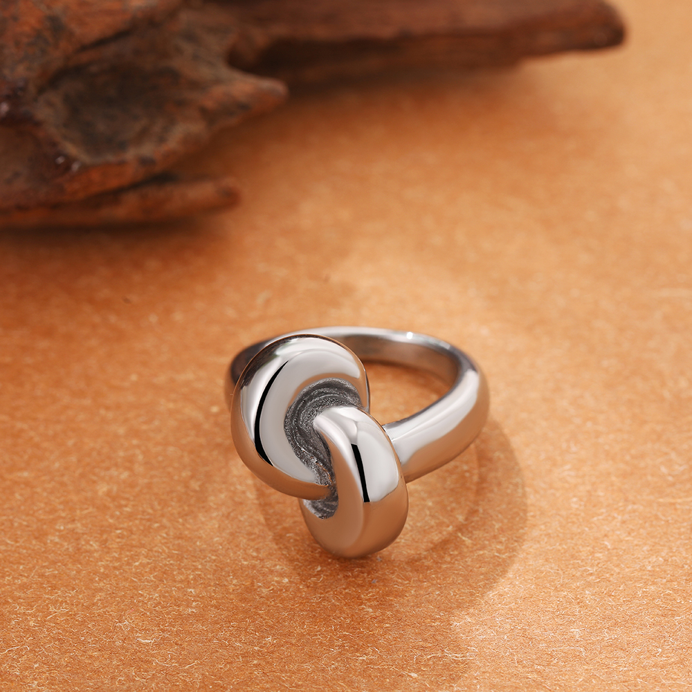 Onregelmatige geometrische gladde metalen open ringen voor dames heren Verklaring dikke koepelvingerring verstelbare roestvrijstalen sieraden
