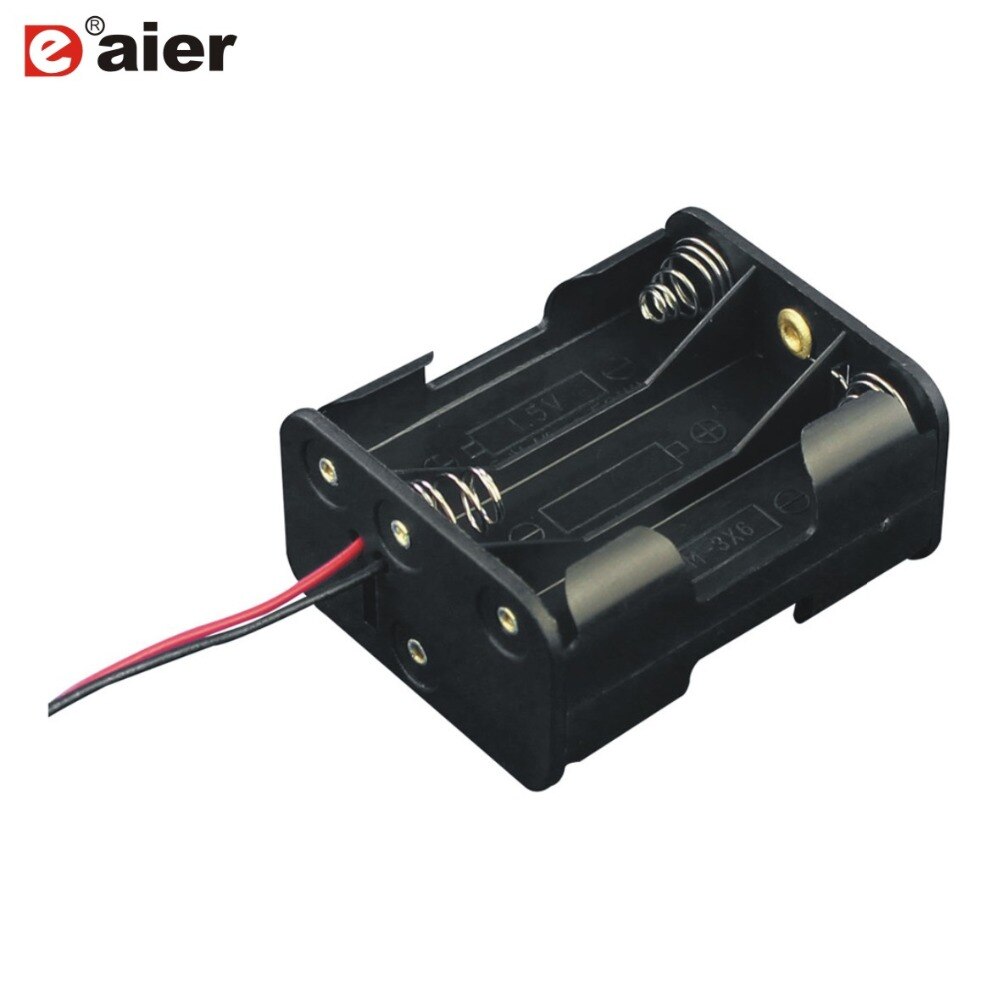 5PCS Black 9V 6AA Battery Holder Pictures 6 AA Battery Cell With Wire Back To Back Type Side By Side