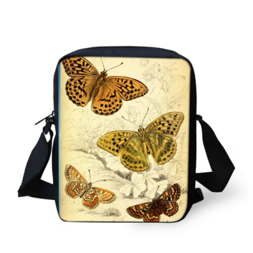 Vlinder Print Vrouwen Messenger Bags Kleine Cross-body Bags Voor Tiener Meisjes Mini Kids Schouder Bolsas Vrouwelijke: Z681E