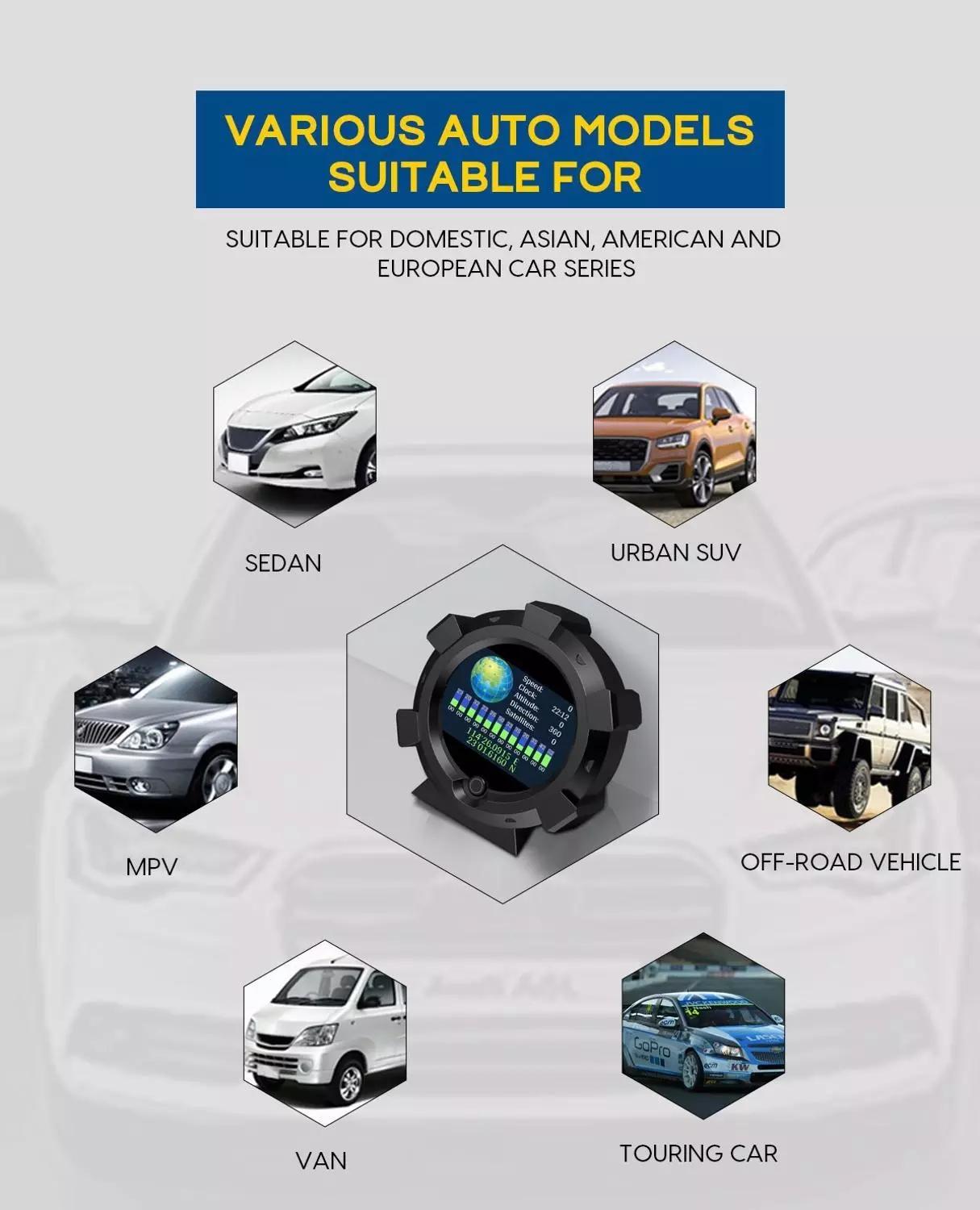 Autool  x95 gps horisontal høy presisjon multifunksjonell skråningsmåler bil hud skråningsmåler hastighetsmåler km/t mph alarm