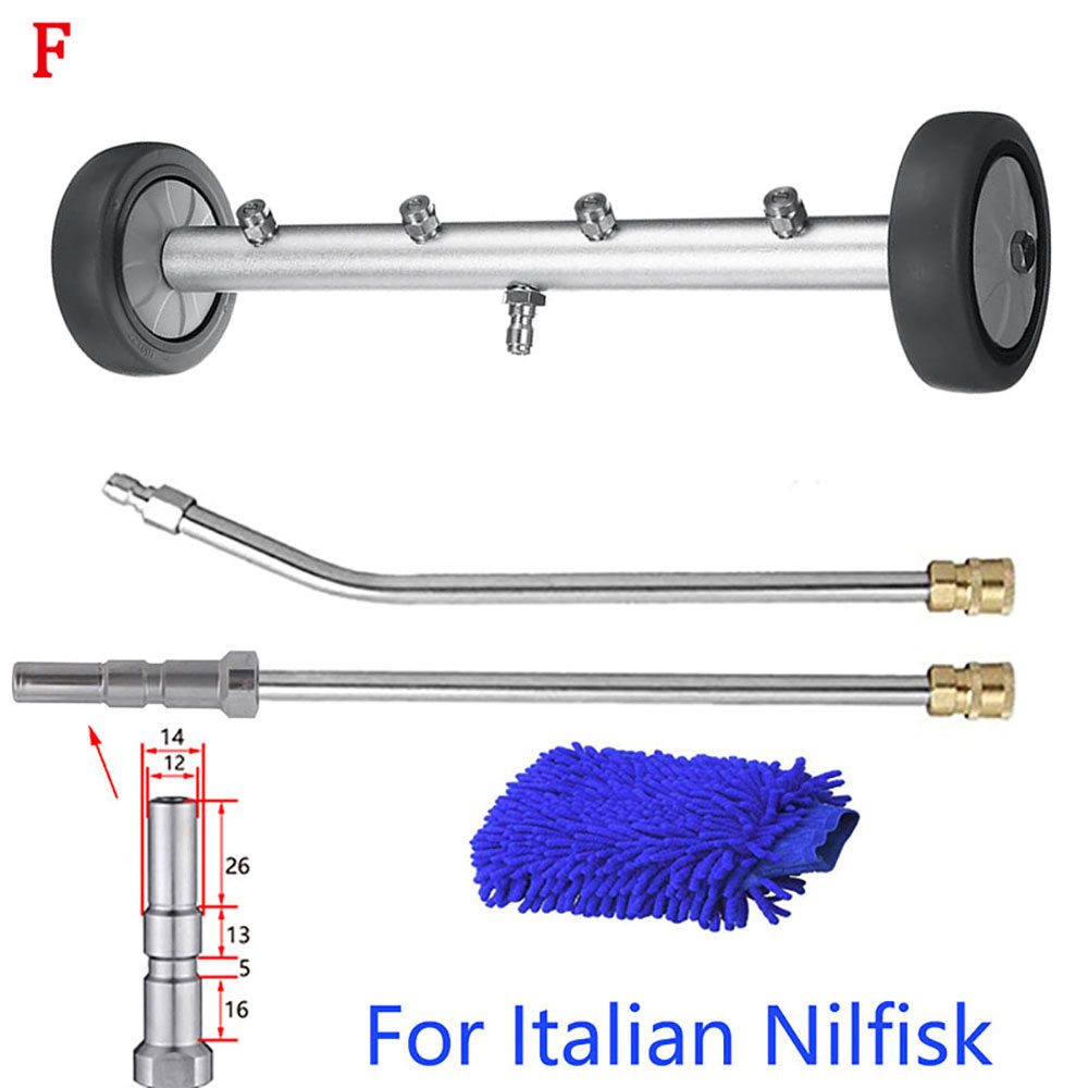 Limpiador de chasis, escoba de agua, lavado de Chasis de coche para Karcher/Parkside/Black Decker, lava la parte inferior de las boquillas de lavado del coche: Blanco