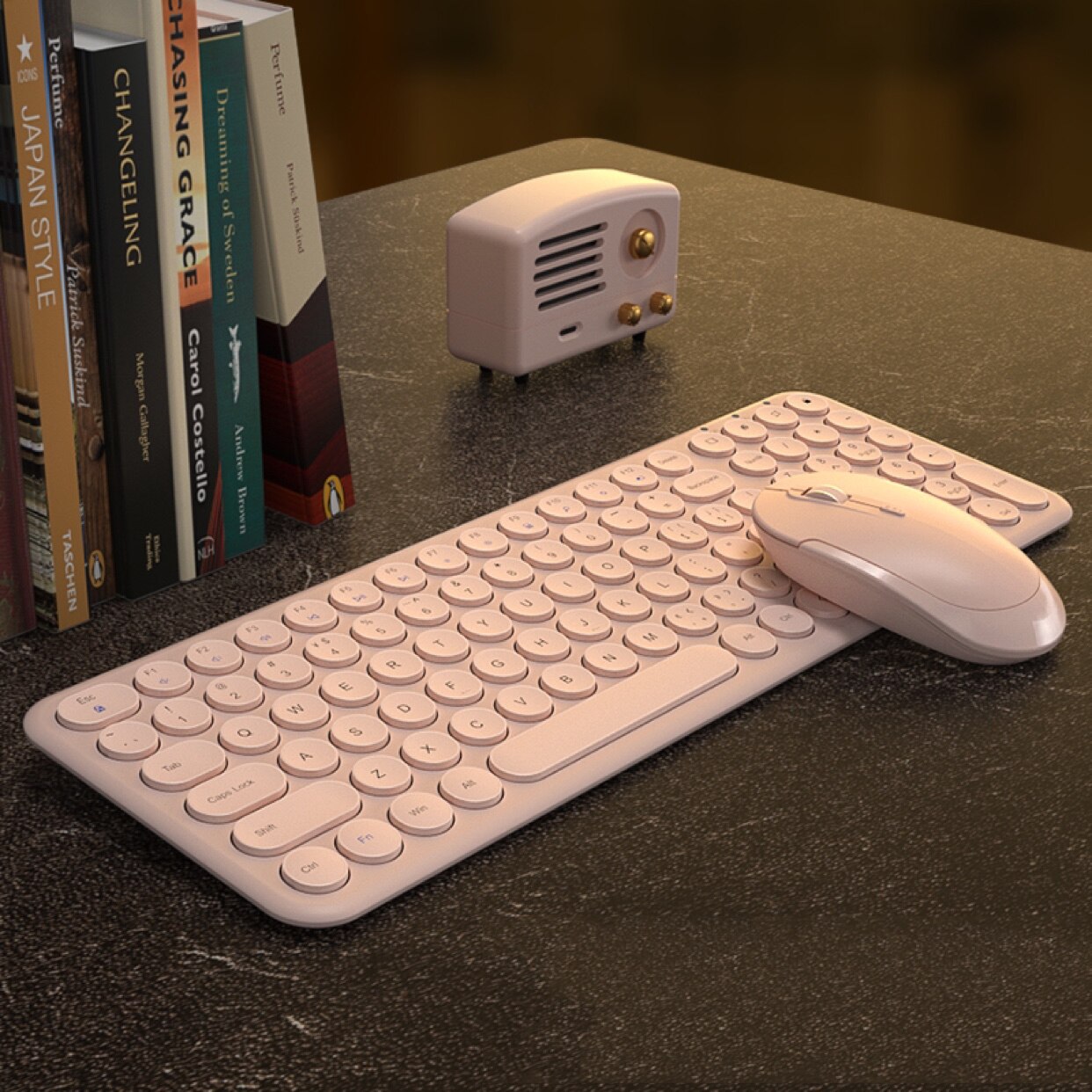 2.4G Wireless Keyboard Mouse Set For Laptop PC Gamer Xiaomi Lenovo Wireless Gaming Computer Keyboard Silent Laptop Keypad Gamer: Pink with Mouse
