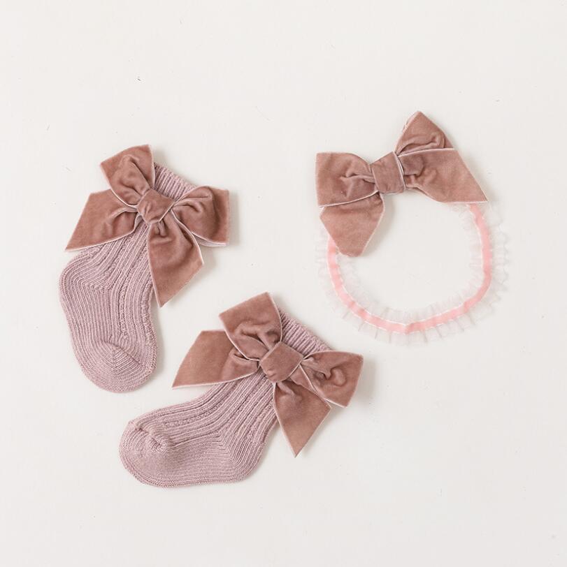 Hiqh Baby Meisjes Sokken Set Herfst Winter Warm Katoenen Geribbelde Enkel Sokken Voor Kinderen Sport Sokken Pasgeboren Baby Hoofddeksels: Pink / 6-12 Months