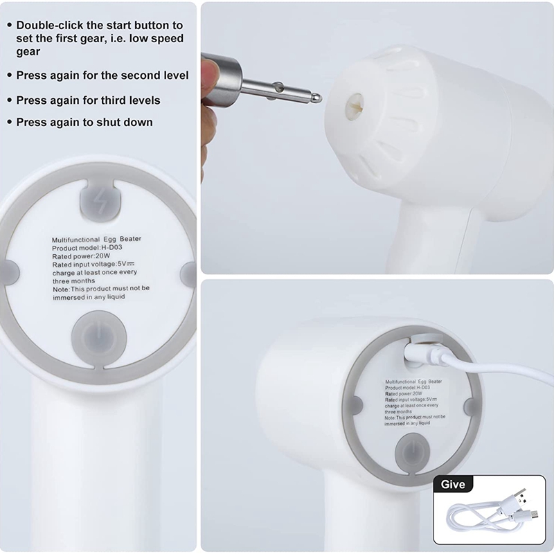 Draadloze Mixer Elektrische Handheld Draagbare Elektrische Garde Voor Bakken Taart Mixer Multifunctionele Mini Voedsel Processor