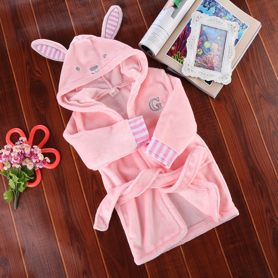 Bébé enfants enfants pyjamas Panda souris lapin peignoir de bain bébé homewear garçons filles robe à capuche serviette de plage