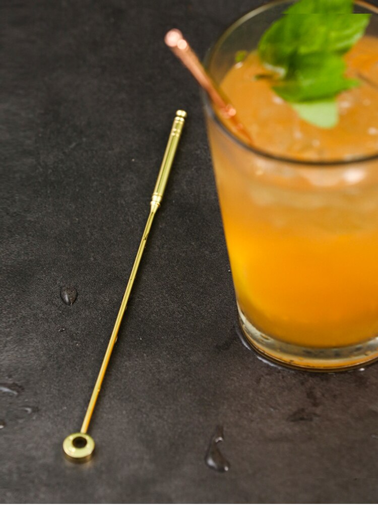 304 rustfrit stål dekorativ bar cocktail juice kold drink omrøring ske frugt muddlers 19cm