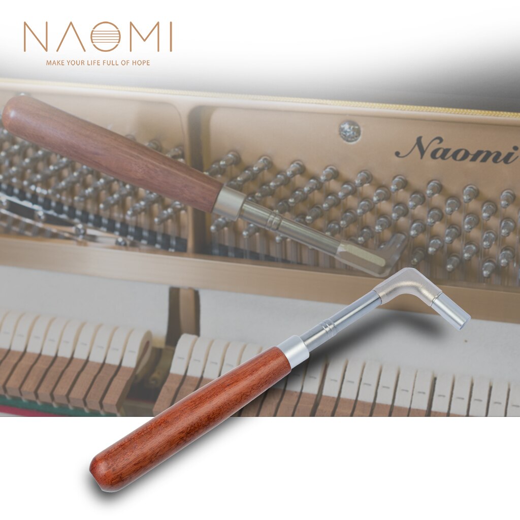 Naomi Piano Tuning Hammer Wrench Tool Octagon Kern Roestvrij Stalen Hamer Rechte Bar Palissander Handvat Piano Tuning Tool # 1107A