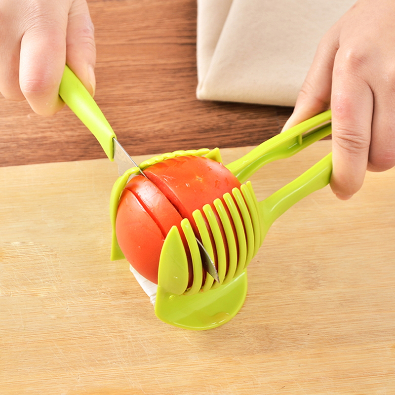 Keuken gadgets Clip Fruit Groente Slicer Tool Aardappel Voedsel Tomaat Ui Citroen Groente Fruit Slicer Cutter Houder