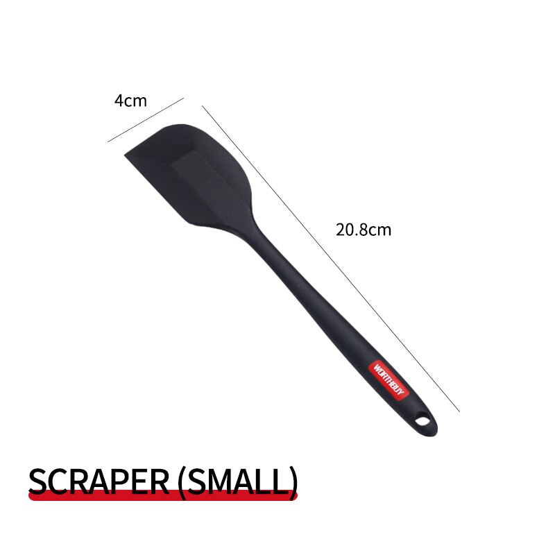 WORTHBUY Silicone Pastry Brushes Spatula Set Heat-Resistant Non-Stick Cake Oil Brush For Baking BBQ Kitchen Cooking Utensils Set: Spatula Small