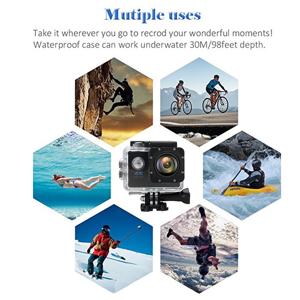 FORNORM Macchina Fotografica di Sport DV Video Camera 2 Pollici Full HD 1080 p 12MP 70 Gradi Grandangolare Videocamera Portatile Della Macchina Fotografica impermeabile Videocamera Portatile Dell'automobile
