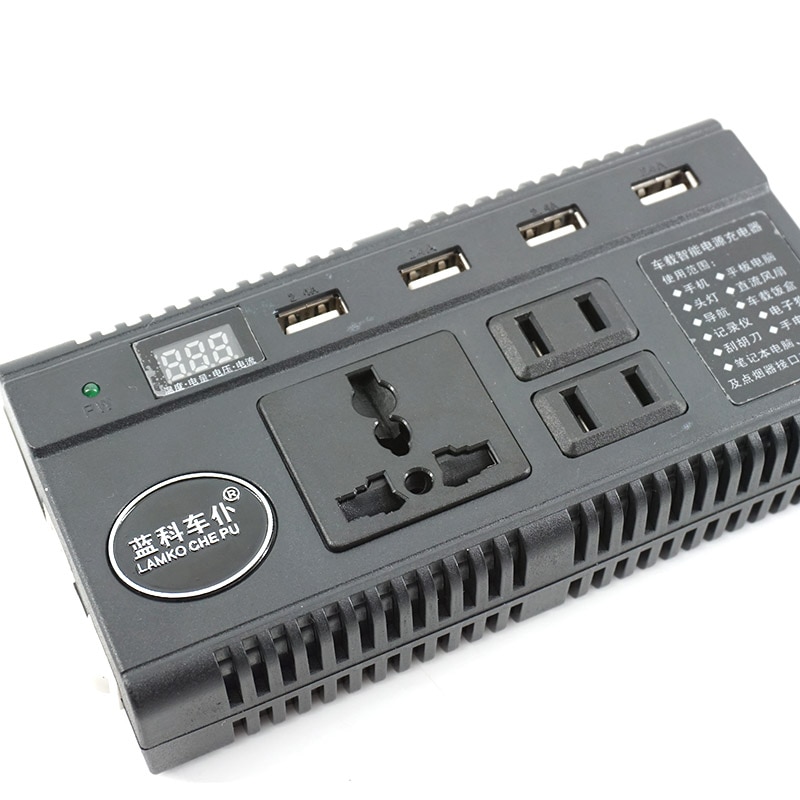 Car Convertidor Mini Inverter 12V 220V / 24V to DC 100-240V 60/120W 4 USB Adapter Converter with LED Digital display Charger