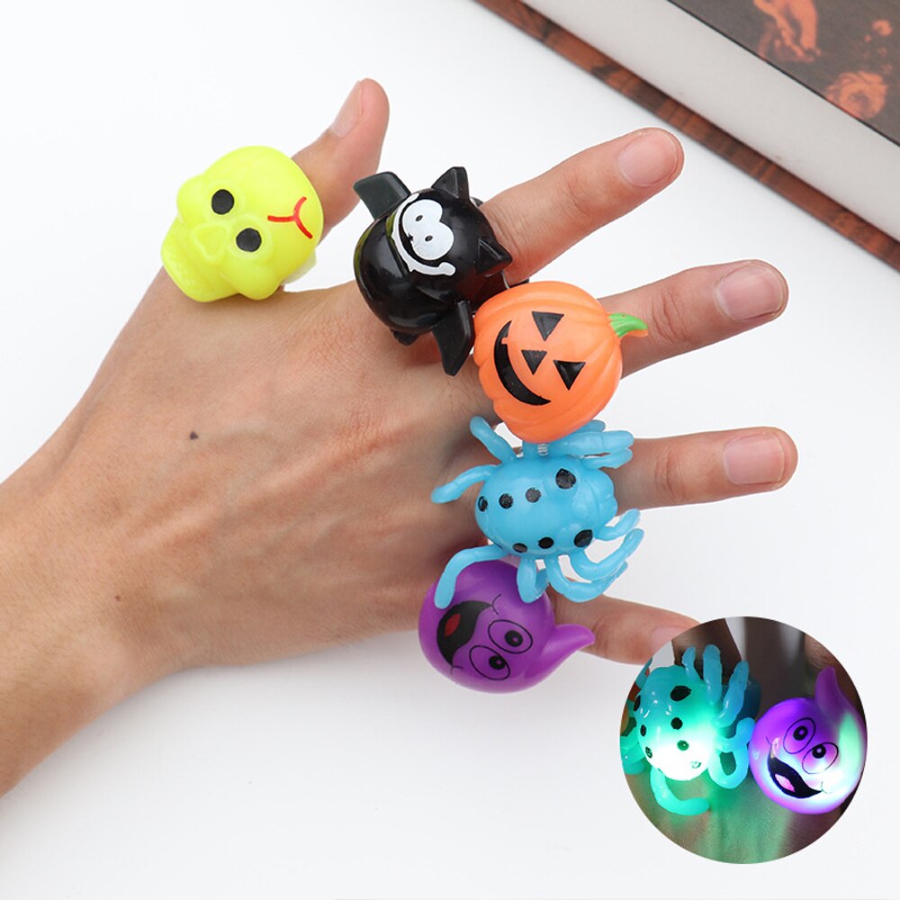 Kinder Halloween Prom Party Jugetes Finger Lichter Shiny Spielzeug Taro Kürbis Fledermäuse Ringe Kinder Spielzeug