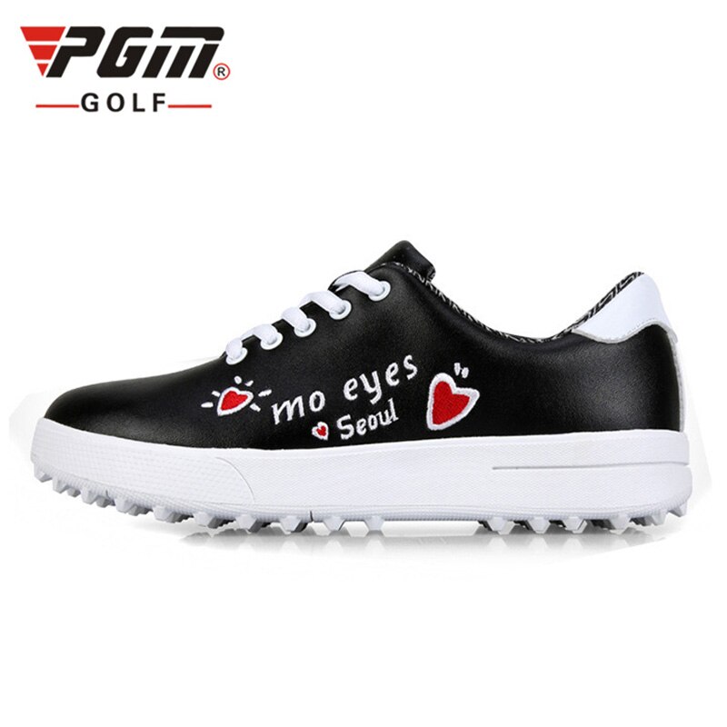 PGM outdoor waterproof non-slip girl golf shoes: Black / 31
