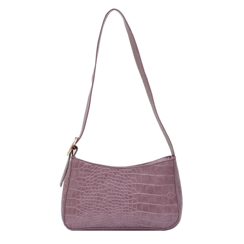 Messenger Handbags Retro Alligator Pattern Women shoulder bags Flap PU Leather Casual Solid crossbody bags for women Bolsas: Purple