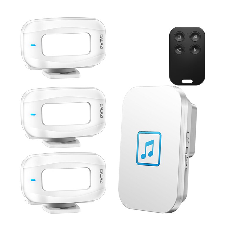 Cacazi Draadloze Pir Bewegingsmelder Infrarood Deurbel Security Alarm 433Mhz Afstandsbediening Winkel Welkom Thuis Sensor Deurbel: 3PIR 1RE 1YK