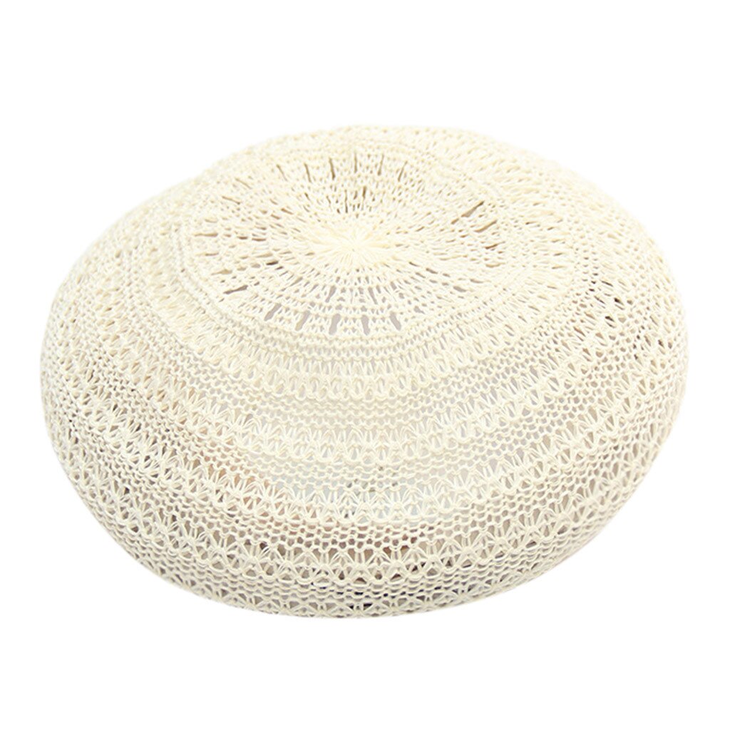 Lady Vrouwen Beret Beanie Klassieke Stijl Hollow Baret Hoed Britse Stijl Winter Zachte Effen Kleur Baret Hoeden: White 