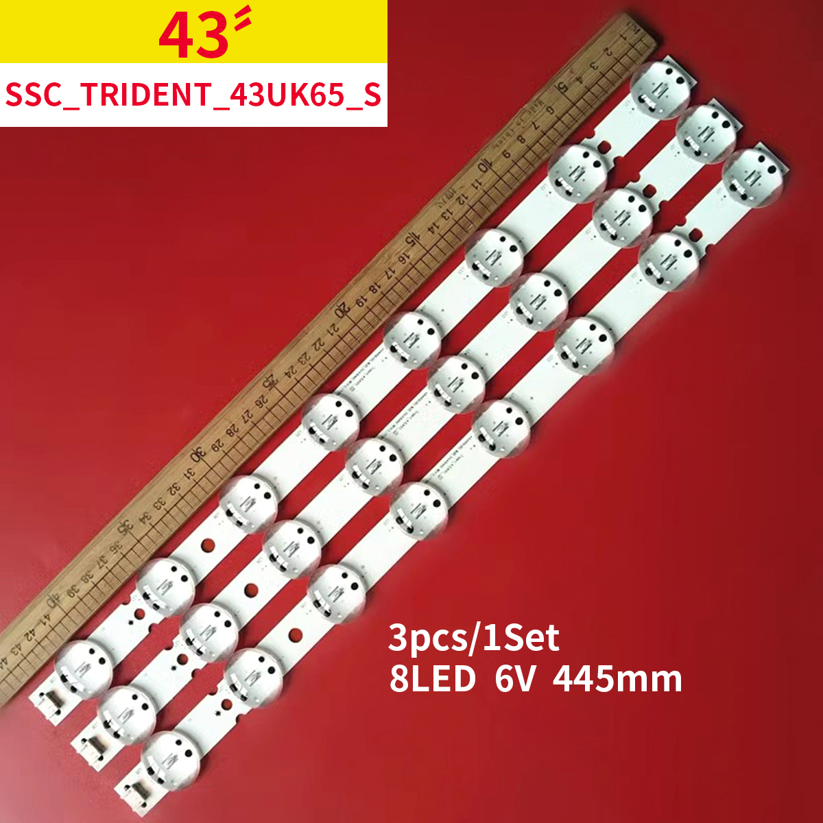 Tira retroiluminação LED 8LED Para 43UK6500AUA 43UK6500PSA 43UK6520PSA 43UK6310PSE 43UK6510PSF 43UK6500PLA 43UK6950PLB 43UK6750PLD