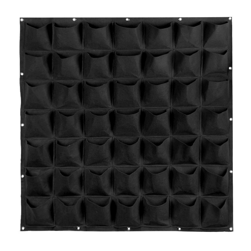 Fleur sac de plantation, tenture murale sac de plantation cadre croissante récipient pot de fleurs pour jardin plante, fleur, multiples poches: 49 pockets 100x100cm