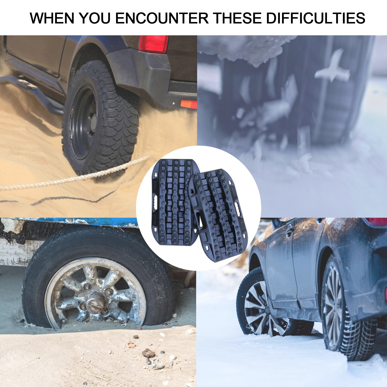 Auto Atv Vrachtwagen Wiel Band Sneeuw Anti Skid Board Emergency Rescue Herstel Tracks Tractie Mat Anti-Slip Track Band ladder Zand Modder