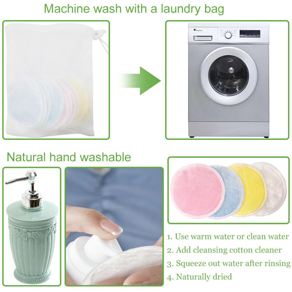 16 st återanvändbara makeup remover kuddar makeup remover skivor tvättbara kosmetiska makeup pads för alla hudtyper (med pannband)