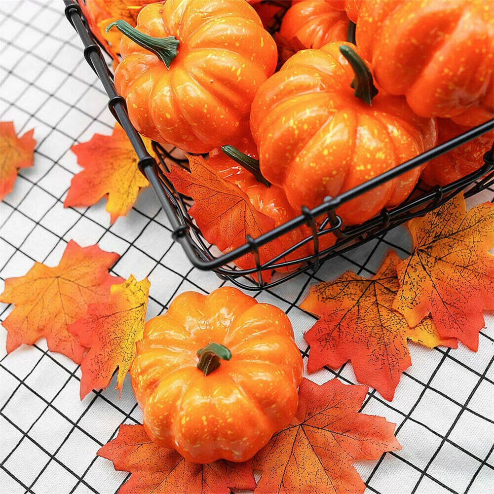 12 stk kunstig græskar dekoration halloween fest dekoration græskar 4.2*5.2cm have 998 okt