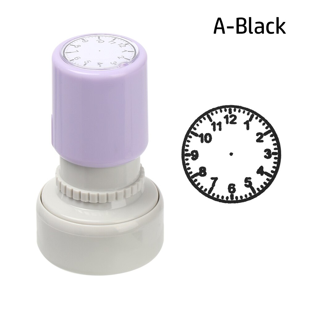 1PC Plastic Clock Stamp Student Teaching Tools Learning Recognition on Watch Student Math Teaching Tools Seal School Supplies: A-Black