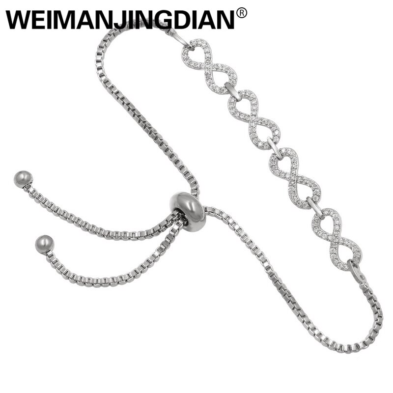 Weimanjingdian Exquisite Cz Infinity Bolo Armbanden Voor Vrouwen Of Bruiloft