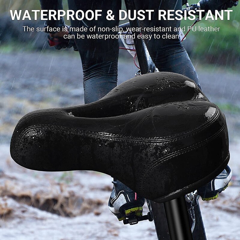 Siège de vélo en polyuréthane Extra doux et large, selle de vélo pour femmes et hommes plus confortable, siège de vélo étanche