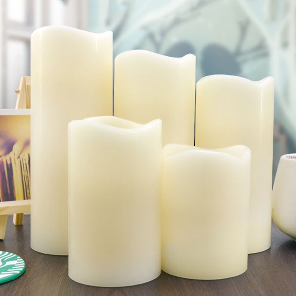 Battery operated led candle light, Pillar wax candle for firesceen decoration, Halloween/Christmas party candle led light decor