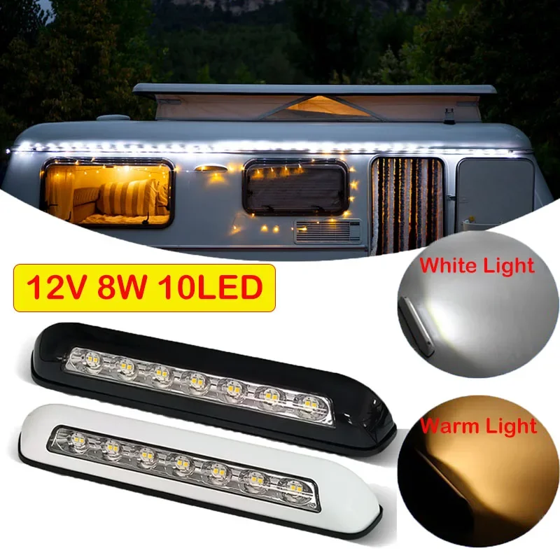 12v 8w 10 led husvagn led markis veranda ljus vattentät husvagn innervägglampor ljusramp skåpbil husbil släpvagn utvändig lampa