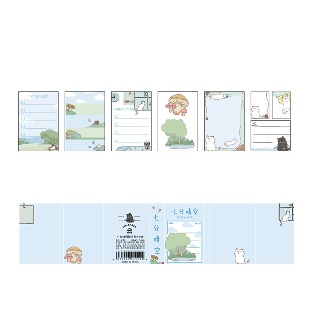 260 Vellen Multi-Fold Sticky Notes Mooie Cartoon Memo Note Dagelijkse Plan Te Doen Lijst Notepad Makkelijk Te Plakken voor Thuis Kantoor School