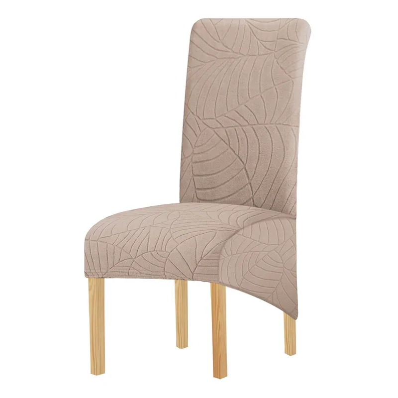 1PC Esszimmer Stuhl Abdeckung Elastische Bankett Stuhl Abdeckungen Sitz Abdeckungen Blätter Jacquard Stühle Schutz für Hotel Hochzeit Party: Kakifarbig