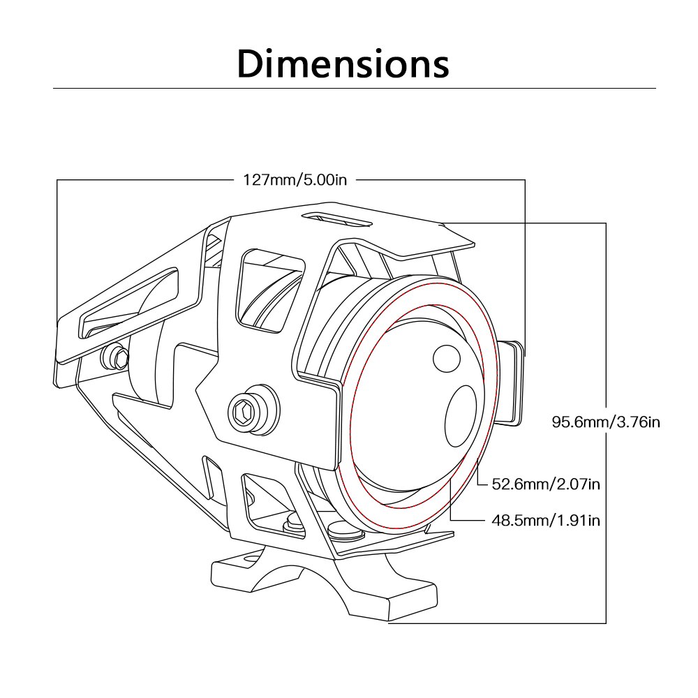 2 pcs 125 W motorcycle rcycle auxiliary light bulb Super bright U5 LED motorcycle lighthouse moto driving fog light car