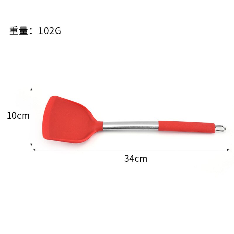 Edelstahl + Silikon Kochen Utensil Küche Werkzeuge Dreher Suppe Löffel Sieb Pasta Server Schneebesen Spachtel Lebensmittel Zange verrotten