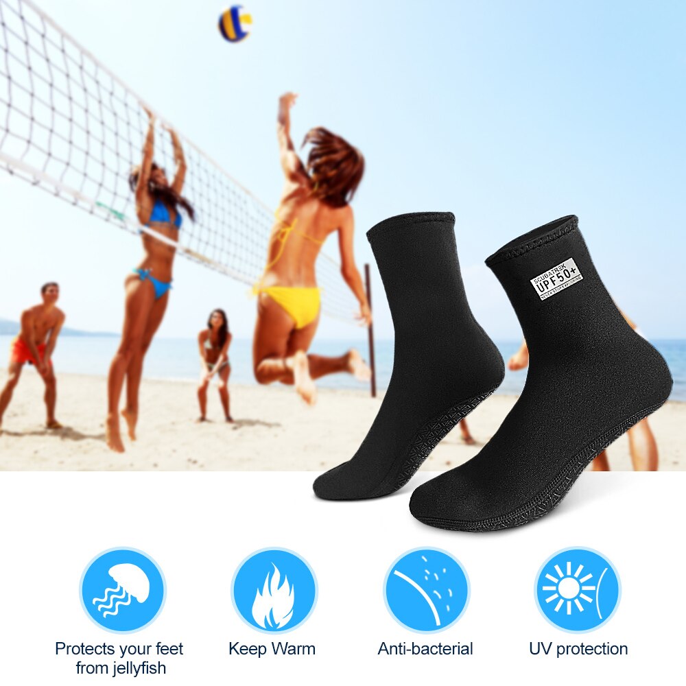3mm Neoprene Diving Socks Anti Slip UV Protection Beach Water Socks for Kayaking Surfing Snorkeling Sailing Scuba Diving
