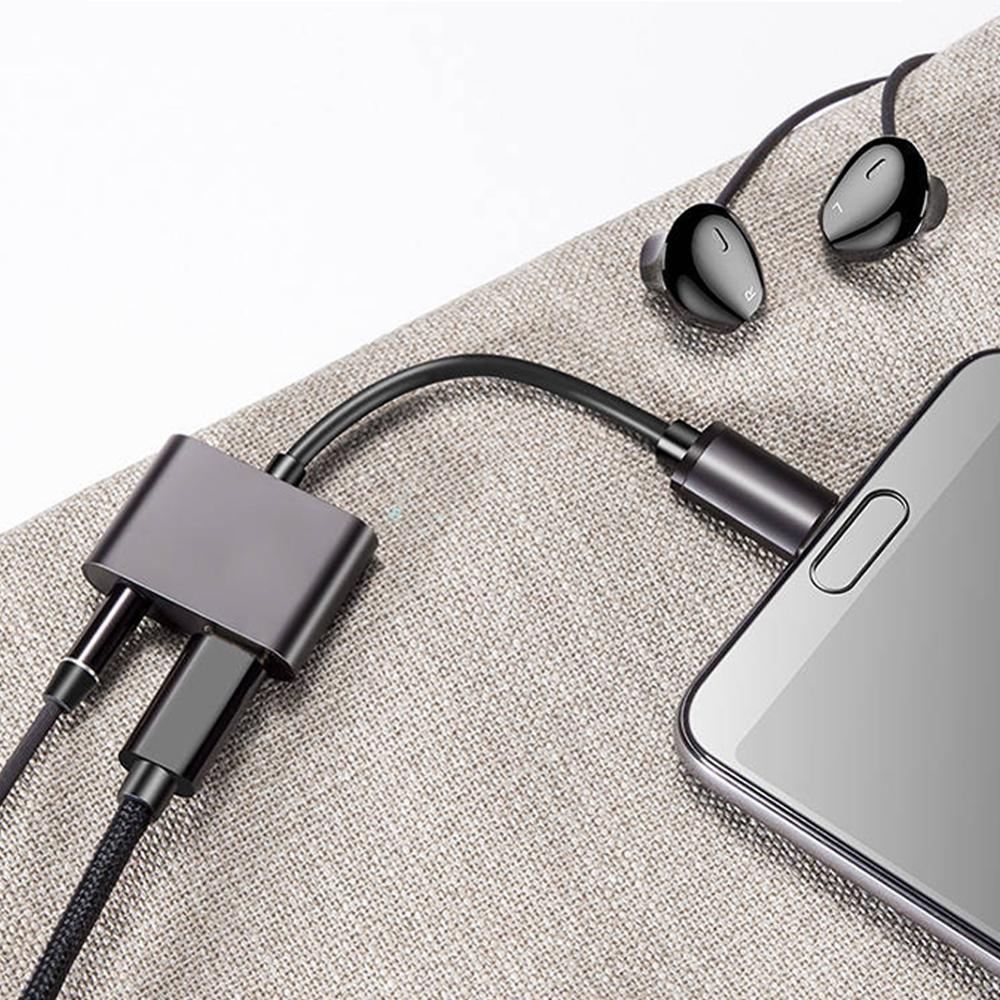 2 in 1 Typ-C zu 3,5 MM Audio- Adapter Kabel Ladung Hafen Kopfhörer Typ-C Audio- Cbale AUX Adapter Kabel Headset Aufruf Android