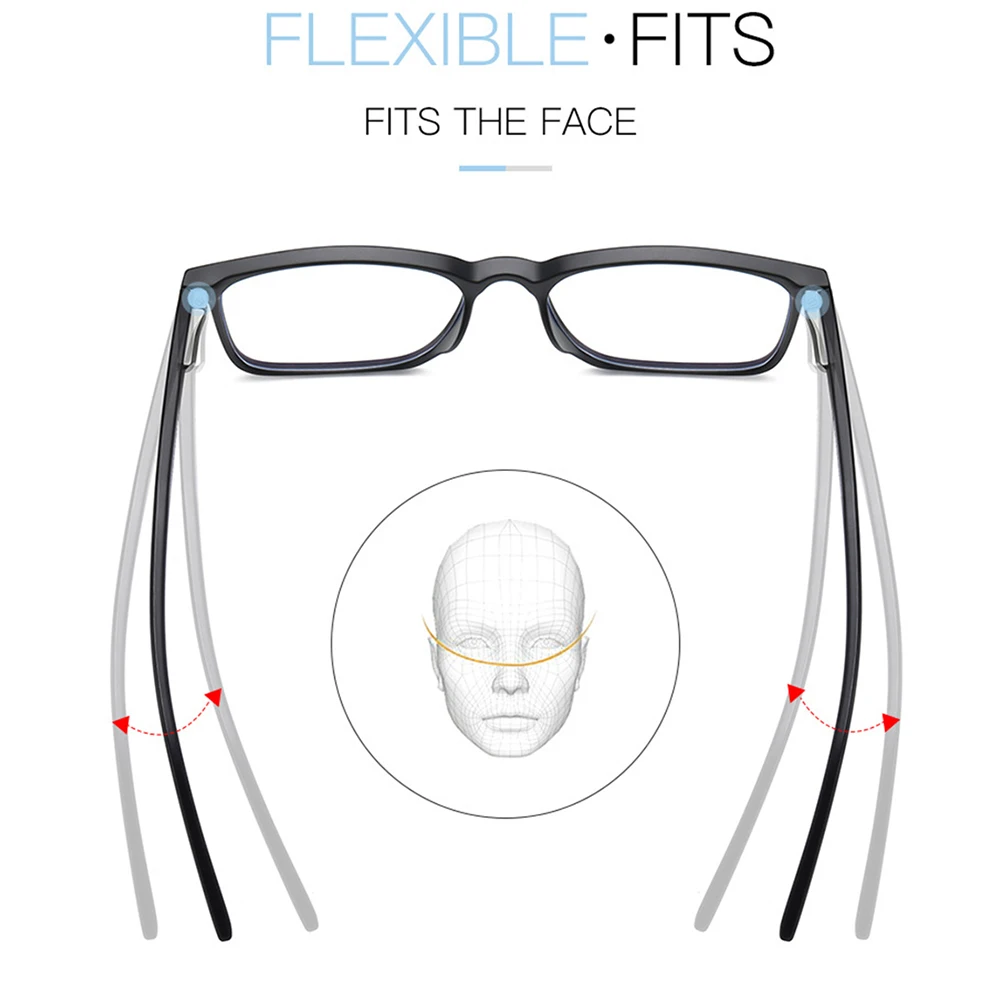 VIVIBEE 2025 Square Blue light Blocking Glasses Men TR90 Light Frame Anti Blue Ray Eyeglasses Women Classic Computer Eyewear