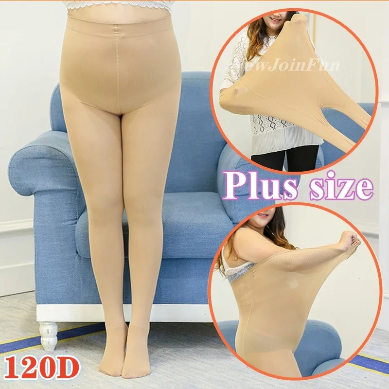 FREEAUCE 120D Women's Plus Large Size Pantyhose XXXL Black White Ladies Tights for Oversize Fat Woman Sexy Sheer Stockings 5XL