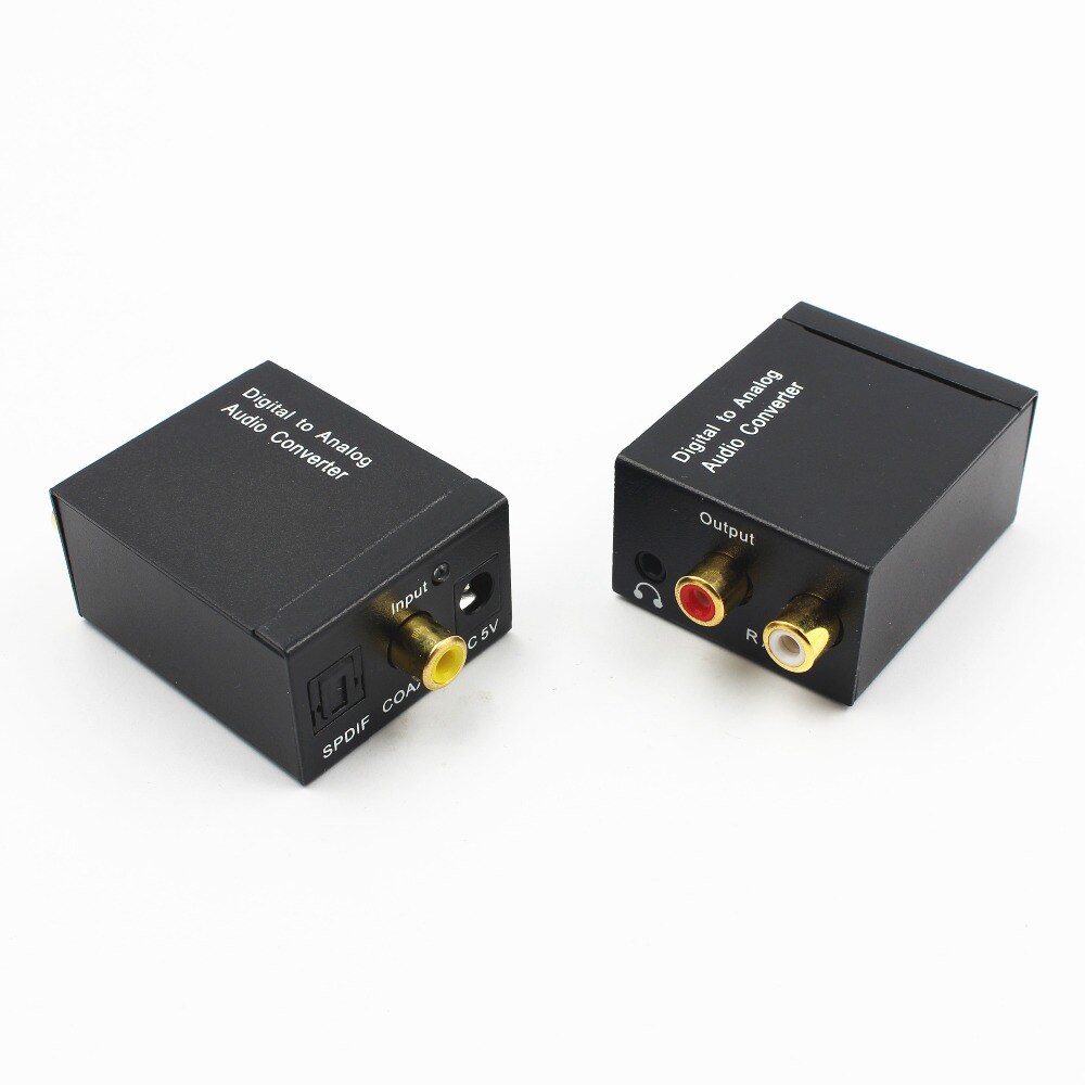 Digitaal naar Analoog Stereo Audio Converter Glasvezel Coaxiale Signaal naar Links Rechts Kanaals SPDIF Adapter 3.5mm Dual RCA decoder