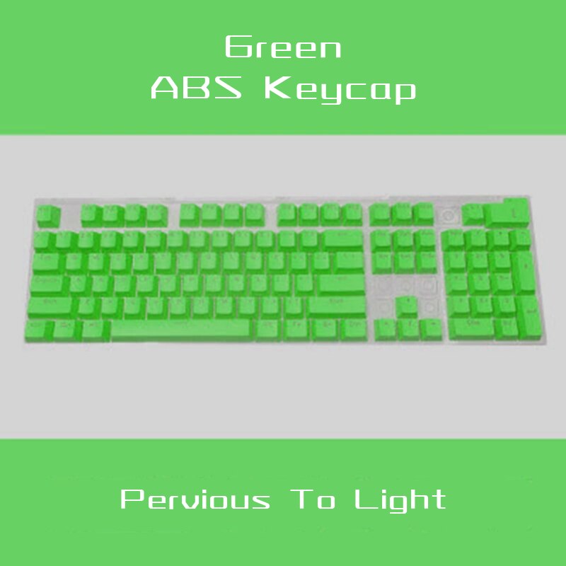 108 Keys 61/87/104/ISO/ANSI Layout OEM Injection ABS Double Shot Keycaps Keyboarde Colorful Transparent Universal Keyboard: Green