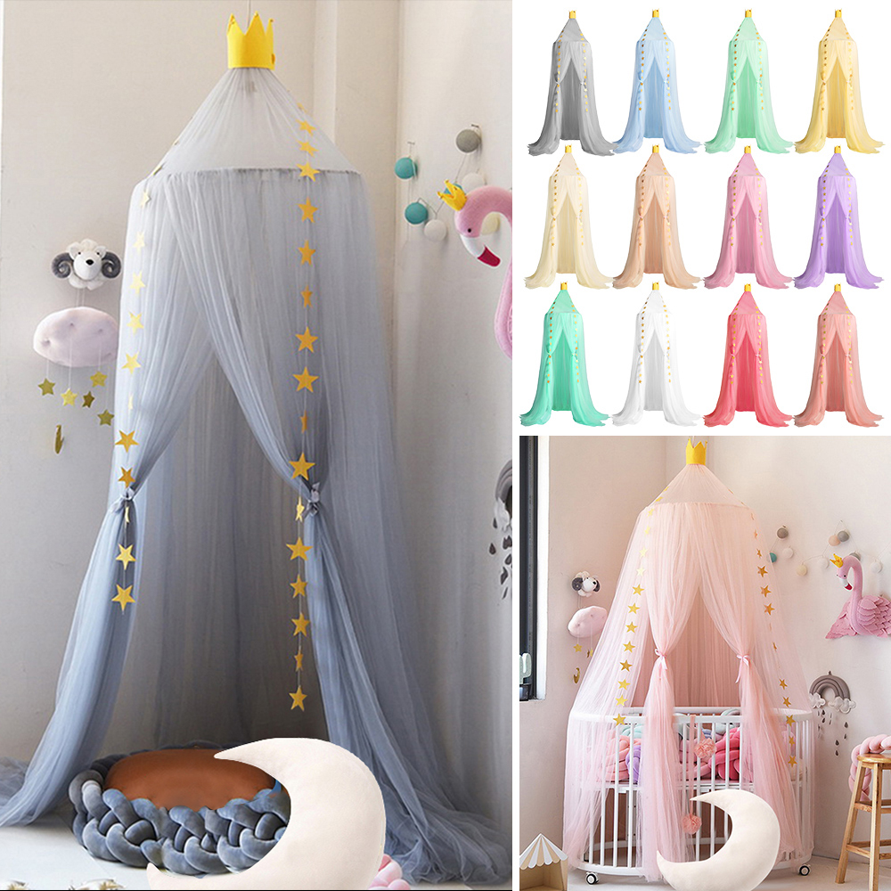 Moustiquaire ronde d'été pour lit d'enfants | Couverture de lit en forme de moustiquaire, couverture de lit, auvent, pour enfants, pépinière