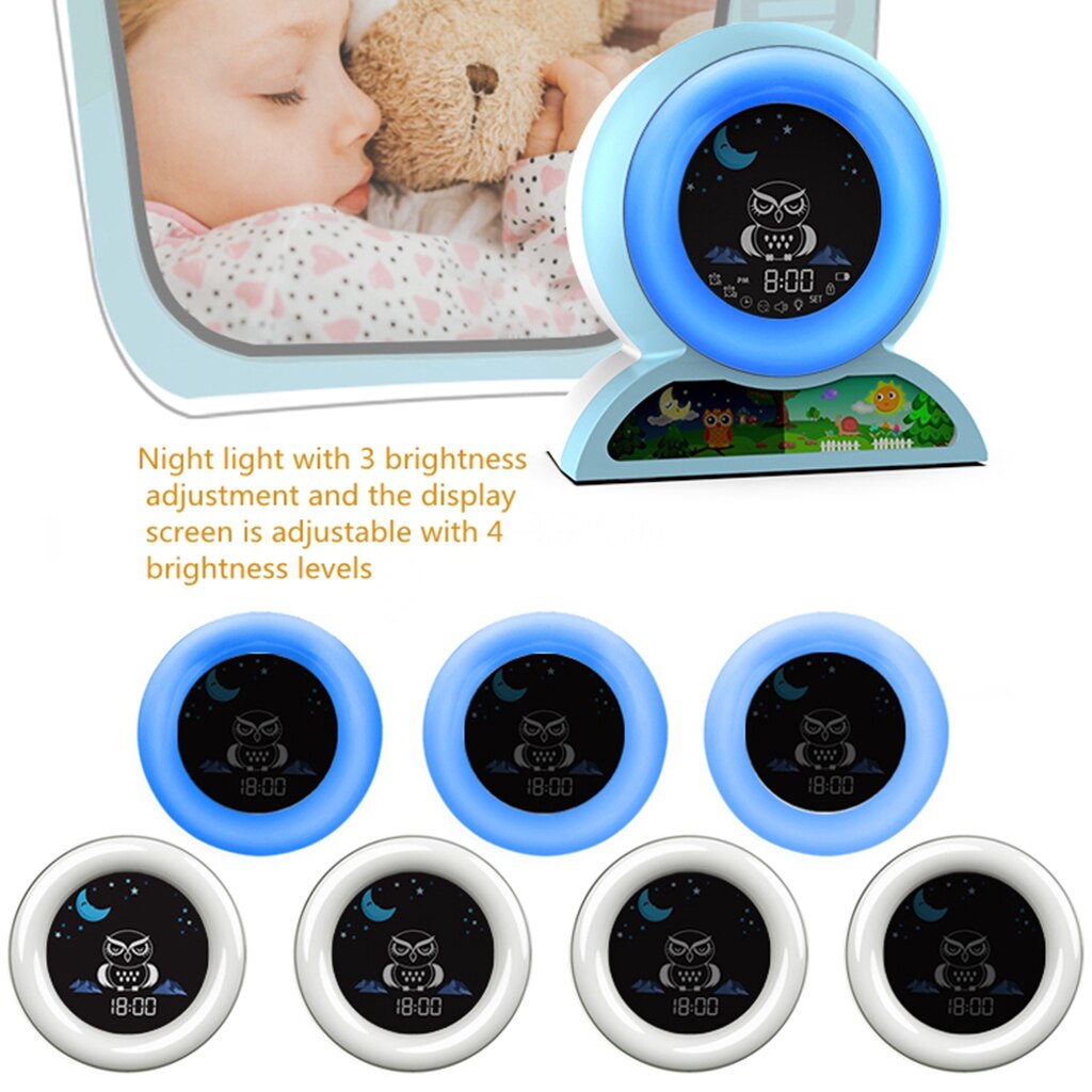 Kids Sleep Trainer Alarm Clock Bedside Small Digital Clock for Boys Girls