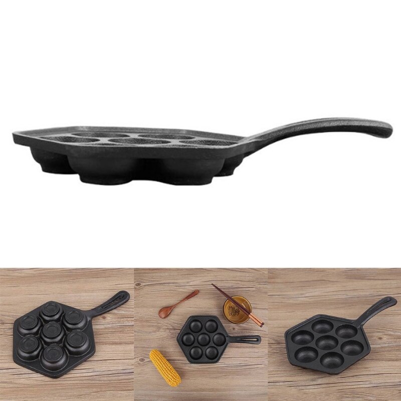 Uncoated Non-Sticky Cast Iron Meatball Pan Cake Mold