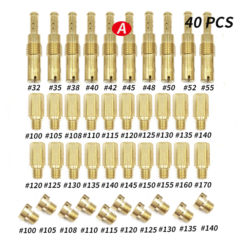 Motorcycle Carburetor Main Jets Slow Pilot Jets Kit for PWK Keihin OKO PWM CVK FCR Carbs Carburetter Set Injectors Nozzle: army green
