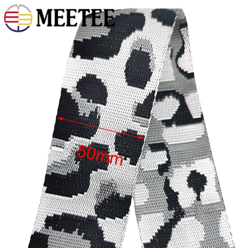 2Meters 50mm 1.5mm Thick Polyester/Nylon Webbings DIY Sewing Jacquard Webbing Strap For Bag Ribbons Clothes Hat Decorative Tapes