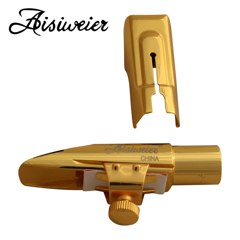 Aisiweier tenor sopran alt saxofon metal mundstykke guld lak mundstykke sax aisiweier mundstykker 56789